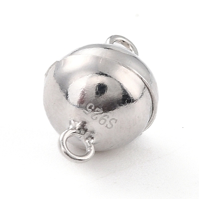 Anti-Tarnish Rhodium Plated 925 Sterling Silver Magnetic Clasps LS-STER-A001-02A-P-1