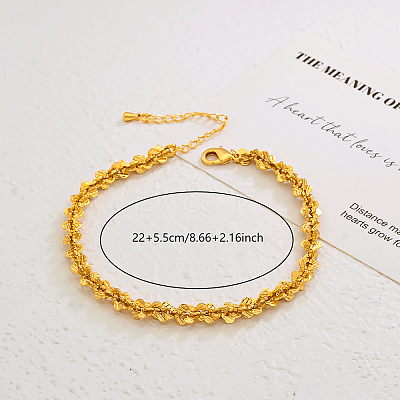 Vintage 3D Flower Brass Link Chain Anklets for Women QW1103-1