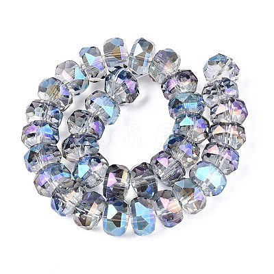 Electroplate Transparent Glass Beads Strands EGLA-N022-04A-D06-1