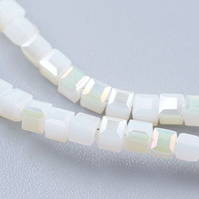 Electroplate Glass Beads Strands X-EGLA-F121-HR-B01-1