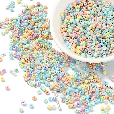 Opaque & Transparent Inside Colours Glass Seed Beads SEED-YW0002-17A-1