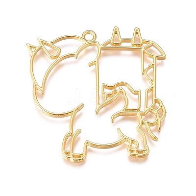 Zinc Alloy Open Back Bezel Pendants PALLOY-G274-19G-1