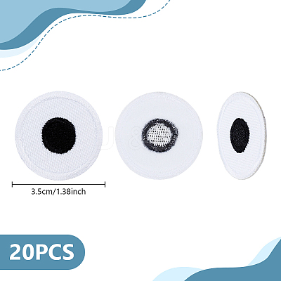 20Pcs Eyes Polyester Embroidery Iron on/Sew on Patches DIY-GA0010-06A-01-1