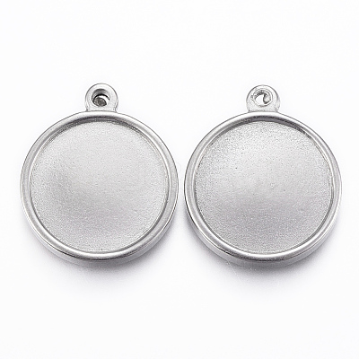 Tarnish Resistant 304 Stainless Steel Pendant Cabochon Settings STAS-H416-05A-1