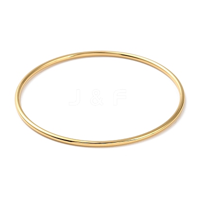 Ion Plating(IP) 304 Stainless Steel Simple Plain Bangle for Women BJEW-F461-01A-G-1