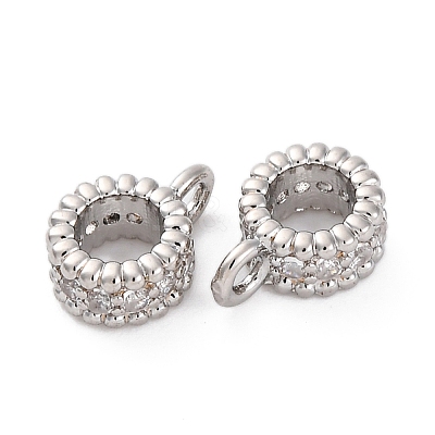 Brass Micro Pave Cubic Zirconia Spacer Beads KK-Z084-04P-1