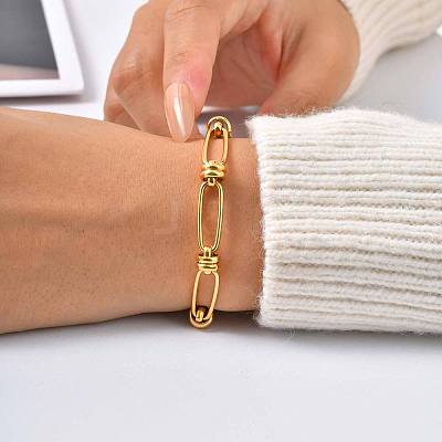 304 Stainless Steel Oval Link Chains for Women WGC2508-02-1