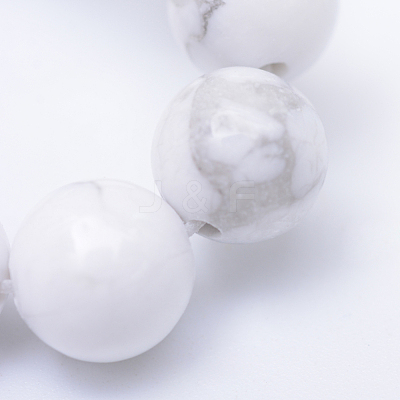 Round Natural Howlite Bead Strands X-G-R345-8mm-18-1