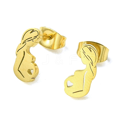 Thanksgiving Day Theme 304 Stainless Steel Stud Earrings LS-EJEW-B041-01G-02-1
