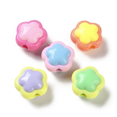 Two Tone Opaque Acrylic Beads SACR-I005-08B-1
