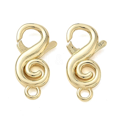 Brass S-Shaped Swirl Lobster Clasp for Jewelry Making KK-CBA5585-05G-1