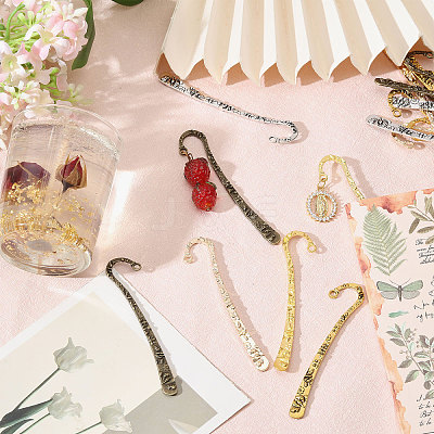 50Pcs 5 Colors Alloy Bookmarks Findings FIND-GL0002-29-1