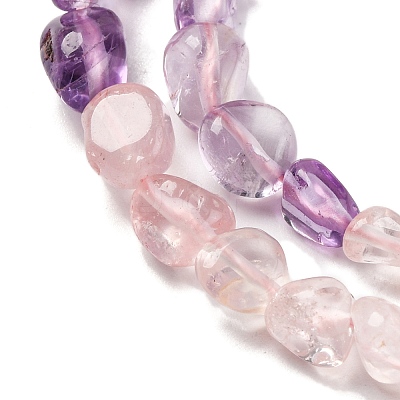 Natural Rose Quartz & Amethyst Beads Strands G-L610-B13-01-1