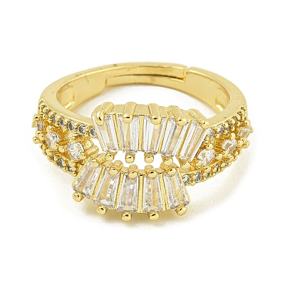 Brass Pave Cubic Zirconia Rings for Women RJEW-U011-04G-1