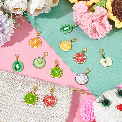 Fruit Slice Pendant Stitch Markers HJEW-AB00339-1