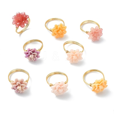 Synthetic Shell Dyed Finger Rings RJEW-JR01057-1