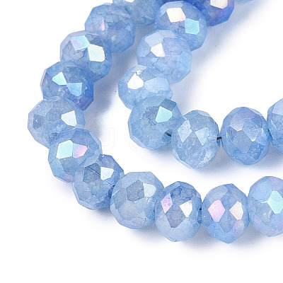 Dyed Crackle Imitation Jade Glass Beads Strands EGLA-Q131-02B-03-1
