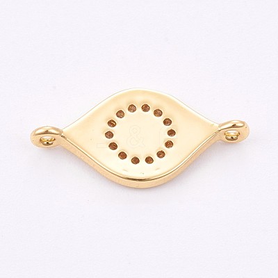 Brass Micro Pave Cubic Zirconia Links ZIRC-E149-11G-1