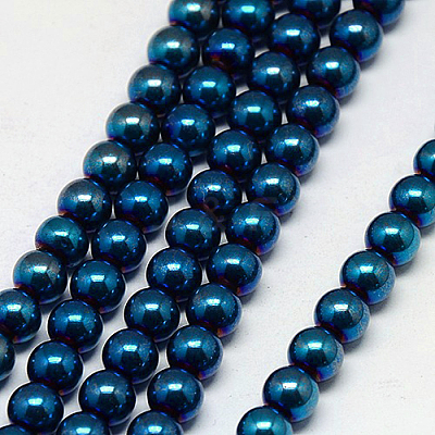 Electroplate Non-magnetic Synthetic Hematite Beads Strands G-J169A-4mm-03-1