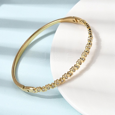 304 Stainless Steel Rhinestone Hinged Bangles for Women BJEW-B168-03B-G-1