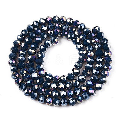 Electroplate Glass Beads Strands EGLA-A034-P6mm-B13-1