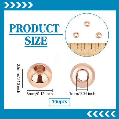 300Pcs Rack Plating Brass Spacer Beads KK-PH0012-43A-RG-1