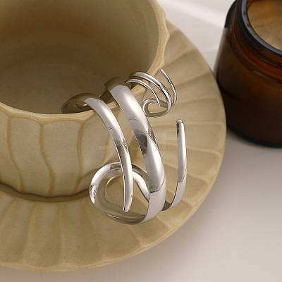 Alloy Spiral Cuff Bangles & Rings Sets FS-WG33B53-01-1