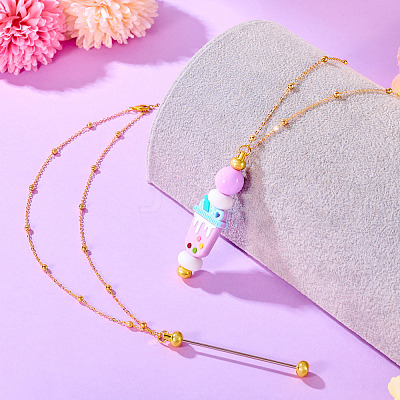 4Pcs Brass Round Ball Cable Chain Necklace Making NJEW-TAC0019-1