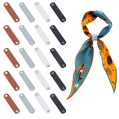20Pcs 4 Colors PU Leather Scarf Clips AJEW-HS0001-39-1