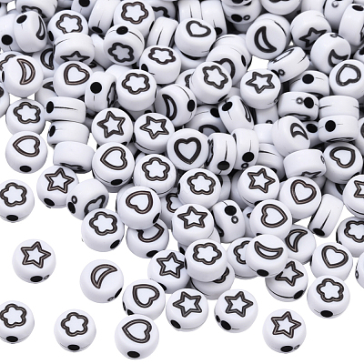 600Pcs Opaque Acrylic Beads OACR-PA0001-27-1