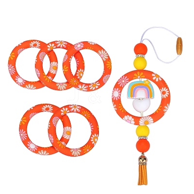 5Pcs Ring Food Grade Eco-Friendly Silicone Beads JX893K-1