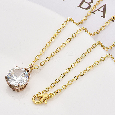 Brass Cable Chains Necklaces X-MAK-N029-01G-1