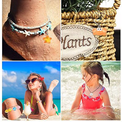 20Pcs 10 Styles Ocean Theme Resin Pendants RESI-CJ0003-52-1