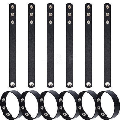 18Pcs PU Leather Snap Bracelets for Women Men BJEW-CY0001-13B-1