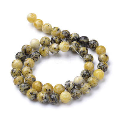 Natural Yellow Turquoise(Jasper) Beads Strands X-G-R345-6mm-44-1