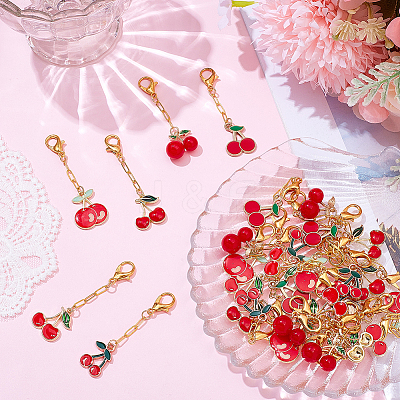 30Pcs 6 Styles Alloy Resin Pendant Decorations HJEW-BM0001-18-1