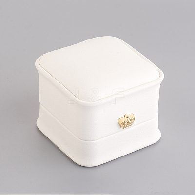 PU Leather Ring Gift Boxes X-LBOX-L005-A03-1