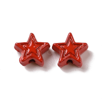 Spray Painted Alloy Beads PALLOY-K001-02J-1