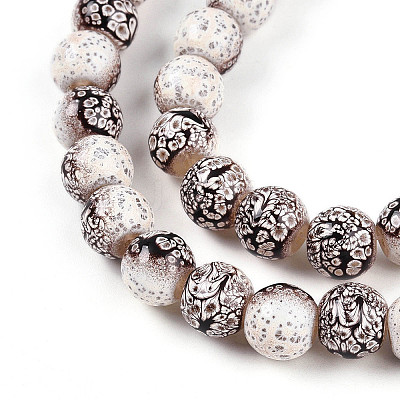 Transparent Baking Paint Glass Beads Strands DGLA-N009-10mm-08-1