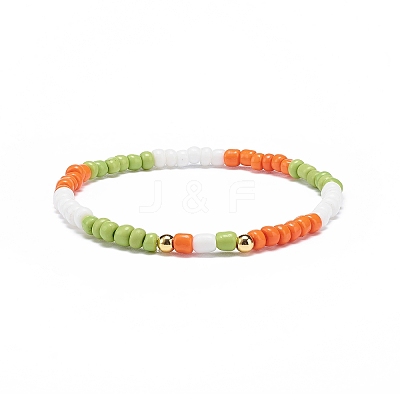 4Pcs 4 Color Glass Beaded Stretch Bracelets Set for Women BJEW-JB08805-1