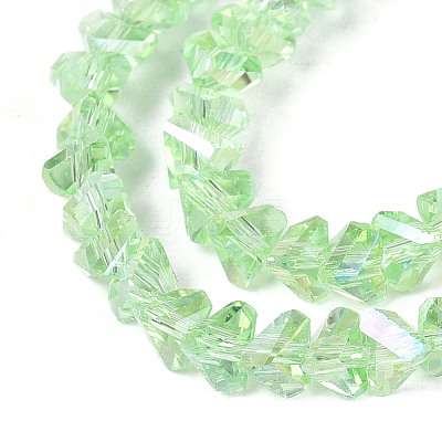 Electroplate Transparent Glass Beads Strands GLAA-N021-4mm-06-1