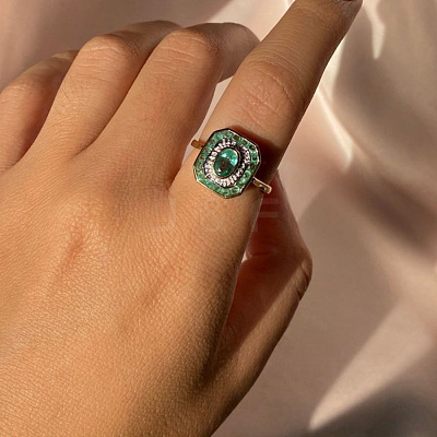 Rectangle Alloy with Rhinestone Finger Rings for Women FS-WGB46A4-03-1