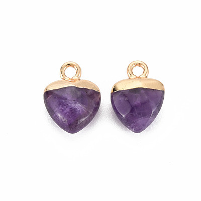 Natural Amethyst Charms G-N326-121-03-1