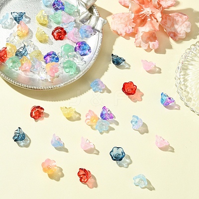 10 Colors Glass Bead Caps GLAA-YW0003-75-1