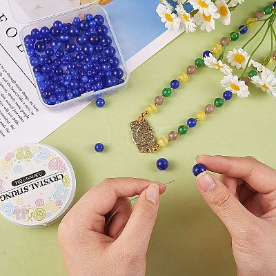 DIY Round Cat Eye Beads Bracelet Making Kit DIY-SZ0006-56E-1