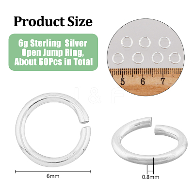 925 Sterling Silver Open Jump Rings STER-DC0001-04-1