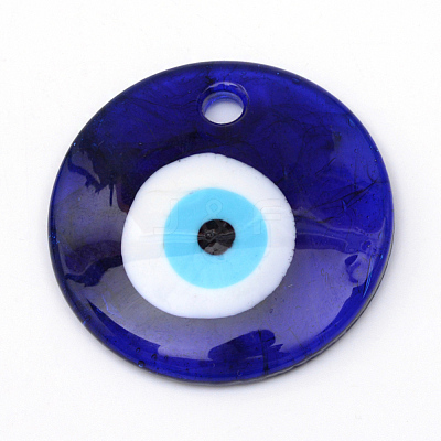 Handmade Evil Eye Lampwork Pendants X-LAMP-R134-25mm-01-1