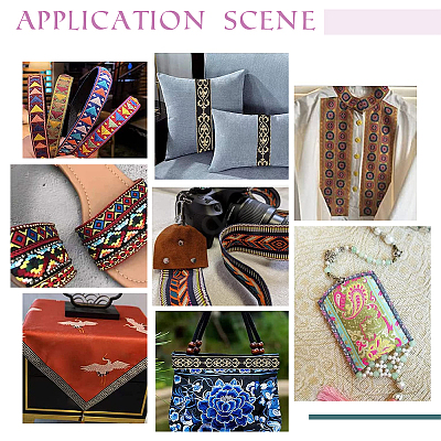 Ethnic Style Embroidery Polyester Ribbons OCOR-WH0070-10F-07-1