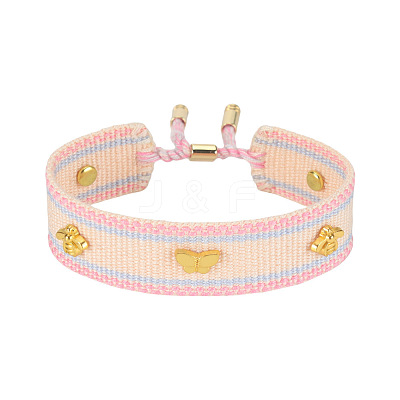 Adjustable Polyester & Alloy Slider Bracelets FS-WG54A06-01-1