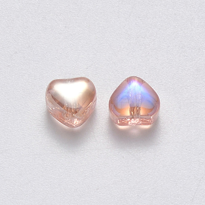 Transparent Spray Painted Glass Beads GLAA-R211-02-D03-1